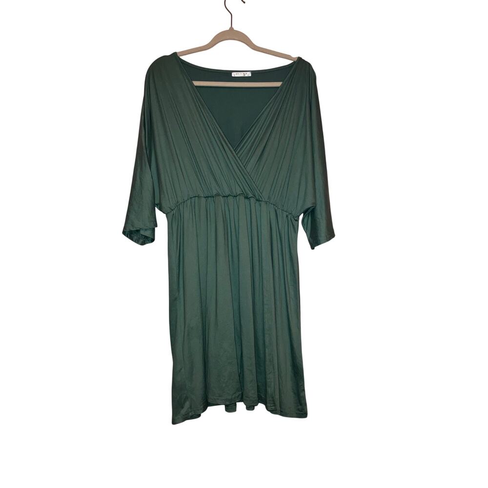 Ekouaer Green Faux Wrap Flowy Dress Size 2XL